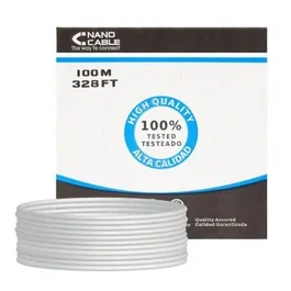 Nano Cable Bobina de Cable de Red RJ45 UTP Cat.5e 10.20.0302-FLEX, 100 Metros Gris, Flexible, AWG24, Cumple Normativas
